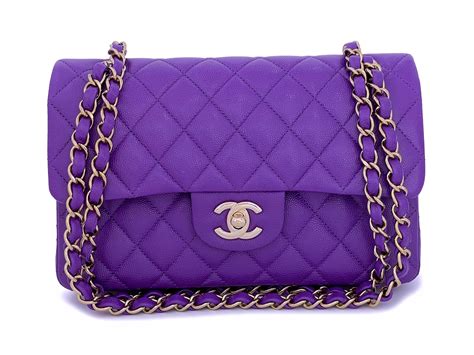 chanel caviar purple wallet|Bags .